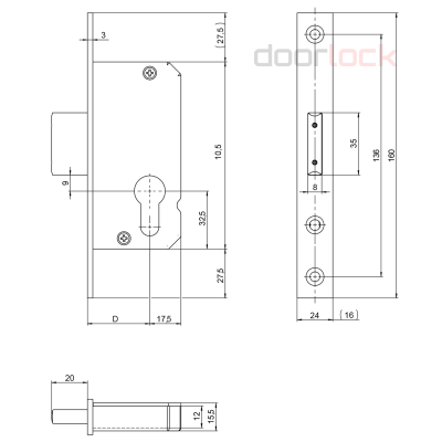 Замок KFV RES 50-PZ