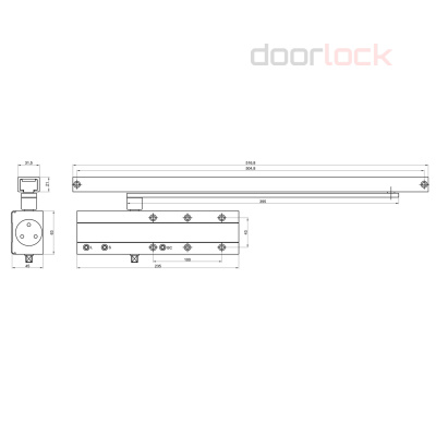 Дверной доводчик DOORLOCK DL340S/N EN 1-4 морозостойкий
