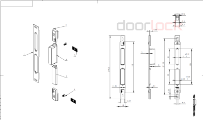 Ответная планка регулируемая 06/24, для алюминиевых дверей