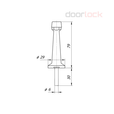 Дверной упор настенный APECS DS-0015 CR, полированный хром